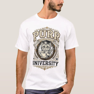 T-shirt Université Ronronnement Chat Fausse Université Aca