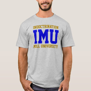 T-shirt UNIVERSITÉ USINE D'ENDOCTRINEMENT - bleu et or
