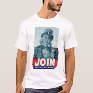 T-shirt Unlce Sam utilise un bouton de Croix-Rouge