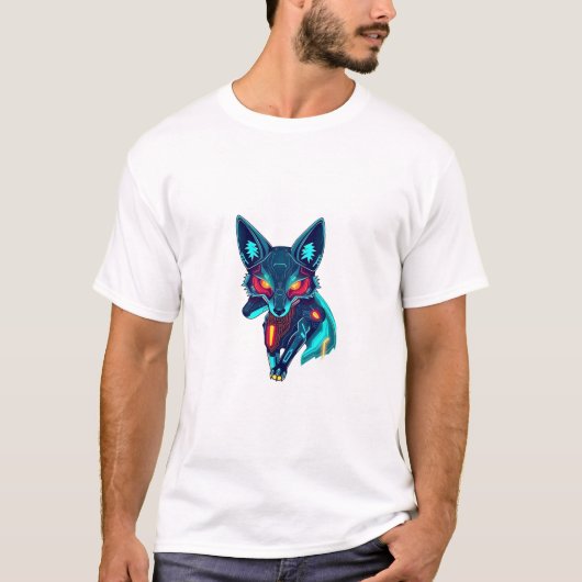 T-shirt Unleash Neon Robo Fox (Devant)