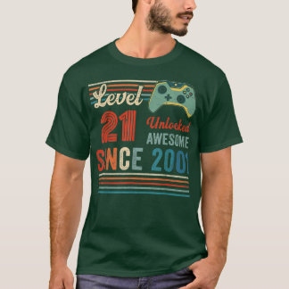 T-shirt Unlocked Level 21 Birthday 21 Year Old Video Game 