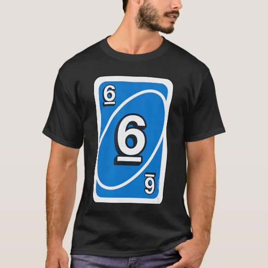 T-shirt Uno Halloween Blue 6 Card (Devant)
