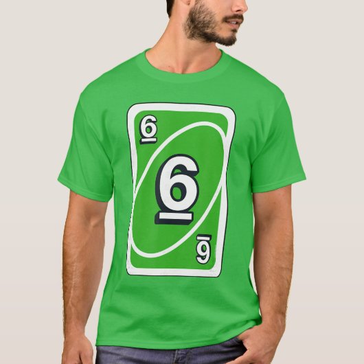 T-shirt UNO Halloween Green 6 Card (Devant)