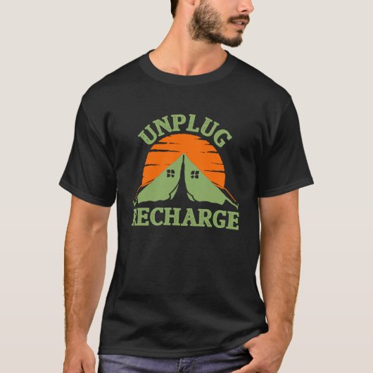 T-shirt Unplug Recharge Love Camping (Devant)