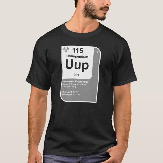T-shirt Ununpentium (Uup) (Devant)