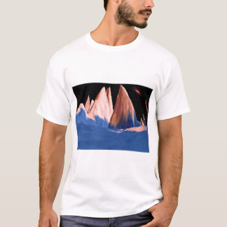 T-shirt Unusual Colored Distant Moon With Jagged Peaks