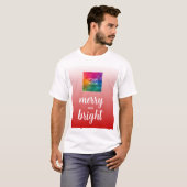 T-shirt Upload Photo or Logo Christmas Merry And Bright (Devant entier)