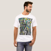 T-shirt Urbain Abstrait : Grunge Wave Lines. (Devant entier)