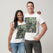T-shirt Urbain Abstrait : Grunge Wave Lines. (Unisexe)