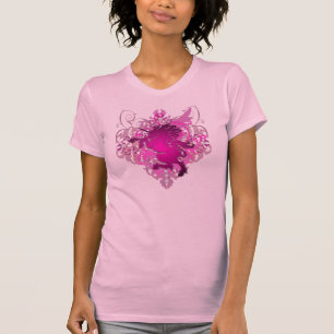 T-shirt urbain de licorne de rose d'imaginaire de