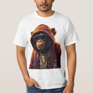 T-shirt Urban Chimp – Cool Chimpanzee with Hoodie and Gold