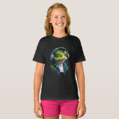 T-shirt Urban Groove : Grenouille colorée avec casque (Devant entier)