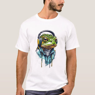 T-shirt Urban Groove : Grenouille colorée avec casque