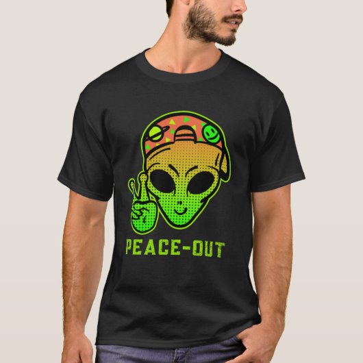 T-shirt Urban Legend Alien Streetwear PEACE OUT (Devant)