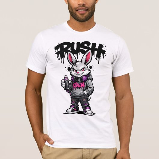 T-shirt Urban Rebel Rabbit Graffiti (Devant)