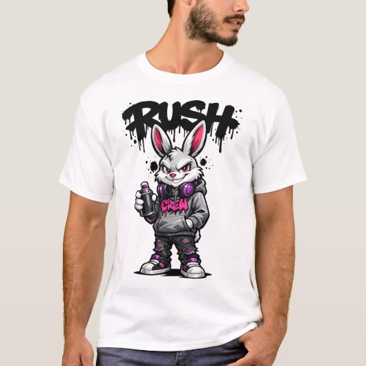T-shirt Urban Rebel Rabbit Graffiti (Devant)