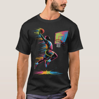 T-shirt Urban Slam Dunk Art Abstract Drip Basketball Grap