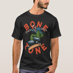 T-shirt Urne Drôle Squelette Zone Os Skateboarder Grunge T