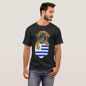 T-shirt Uruguay Drapeau Leonberger Chien dans la poche (Devant entier)