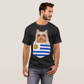 T-shirt Uruguay Flag Silky Terrier Dog In Pocket (Devant entier)