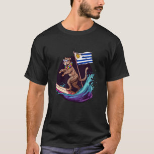 T-shirt Uruguay Surfant Léopard Racines Uruguayennes Urugu