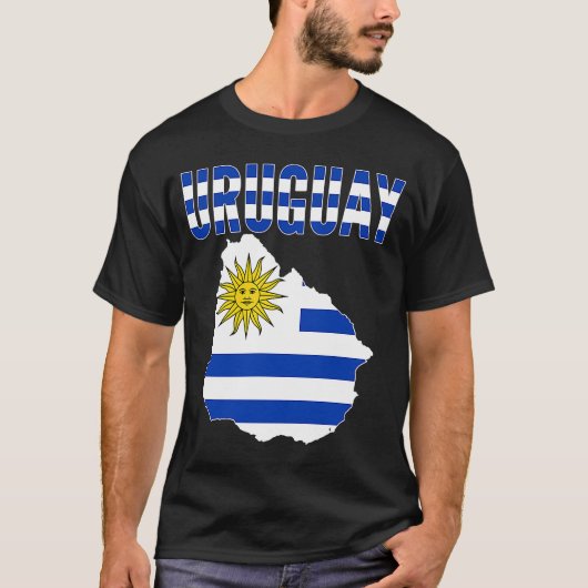 T-shirt Uruguay Uruguay Pays Carte Drapeau (Devant)