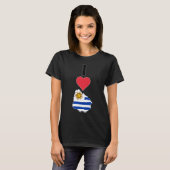 T-shirt Uruguay Vertical I Lotical Uruguayan Drapeau Carte (Devant entier)