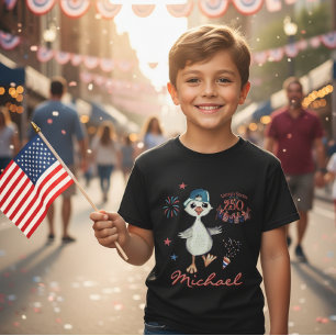 T-shirt US 250th Birtday Kids Patriotic Silly Goose Boy's