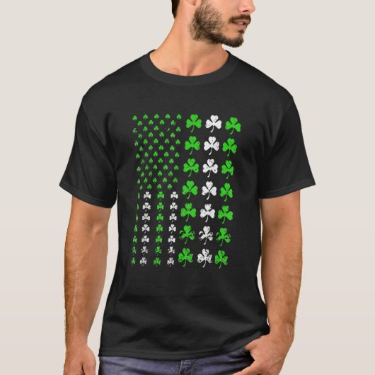 T-shirt US America Flag Shamrock Clover St Patricks Day Pa (Devant)