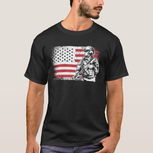 T-shirt US American Flag (Devant)