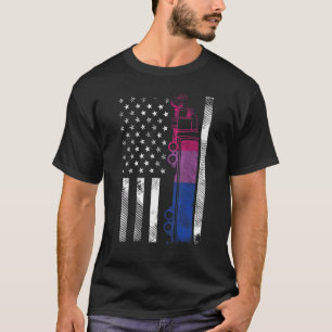 T-shirt Us American Flag Bisexual Truck Bi Pride Lgbtq Dri