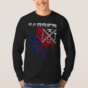 T-shirt US American Flag Farrier Heartbeat Blacksmith Hors