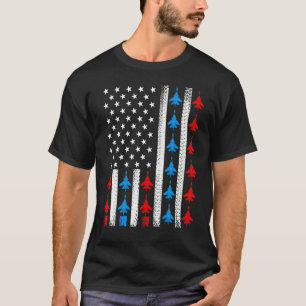T-shirt Us American Flag Fighter Jet 4th Of July Patriotic