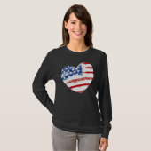 T-shirt US American Flag Heart For Independence Day On 4th (Devant entier)