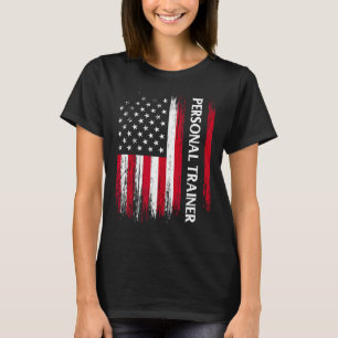T-shirt Us American Flag Personal Trainer Fitness Instruct