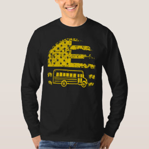 T-shirt Us American Flag School Bus Driver Student Bus Dri