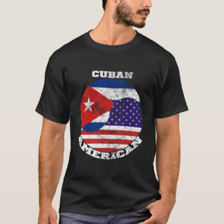 T-shirt Us And Cuba Flag Half Cuban Half American