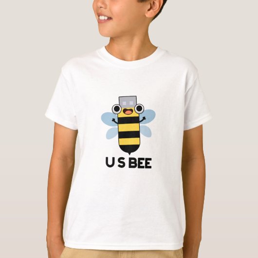 T-shirt US Bee Funny USB Technical Pun (Devant)