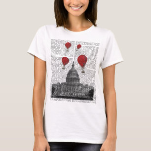 T-shirt US Capitol Building and Red Hot Air Balloons