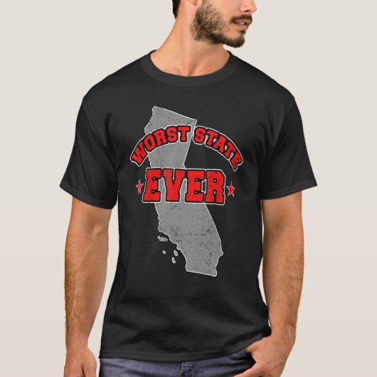 T-shirt US Citizen Proud America Land Map Worst State Cali (Devant)