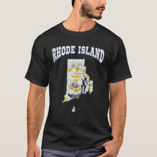 T-shirt US Citizen Proud America State Flag Land Map Rhode