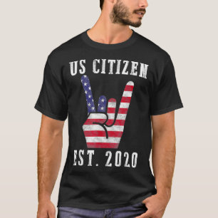 T-shirt US Citoyenneté Est 2020 Célébration USA American F