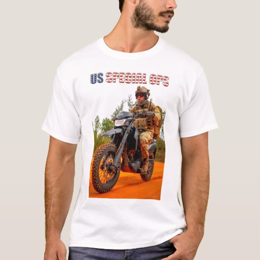 T-shirt US COMBAT SQUAD - US Special Ops Motorcycle (Devant)
