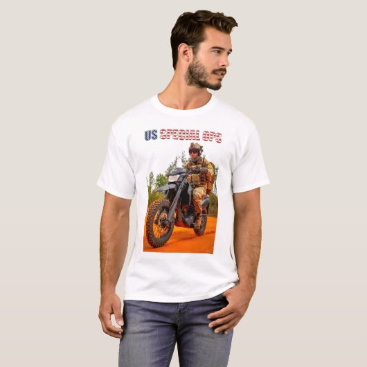 T-shirt US COMBAT SQUAD - US Special Ops Motorcycle (Devant entier)