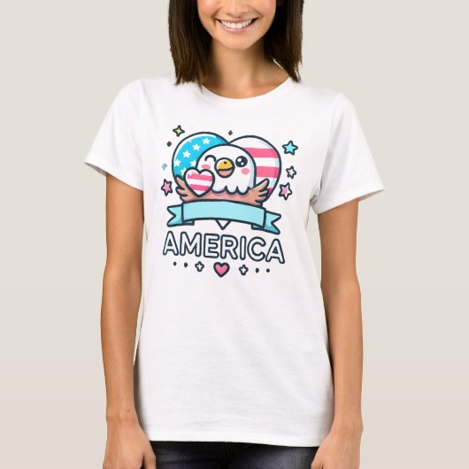 T-SHIRT US CUTE EAGLE (Devant)