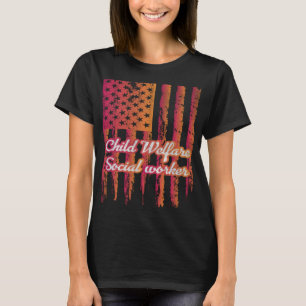 T-shirt US Drapeau Enfant Social Worker
