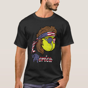 T-shirt Us Drapeau Merica Tennis Ball Memorial Jour 4 Jul
