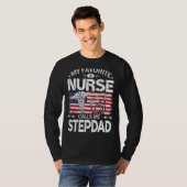 T-shirt Us Drapeau Mon Infirmière Préférée M'Appelle Stepd (Devant entier)