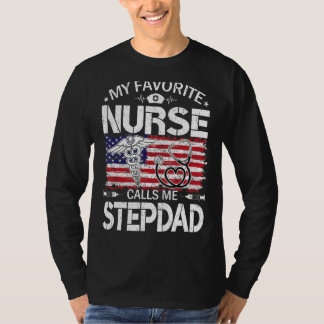T-shirt Us Drapeau Mon Infirmière Préférée M'Appelle Stepd