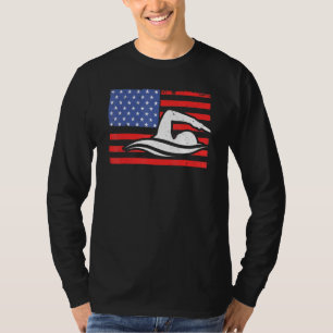 T-shirt Us Drapeau Rétro Indépendance de nage de nage